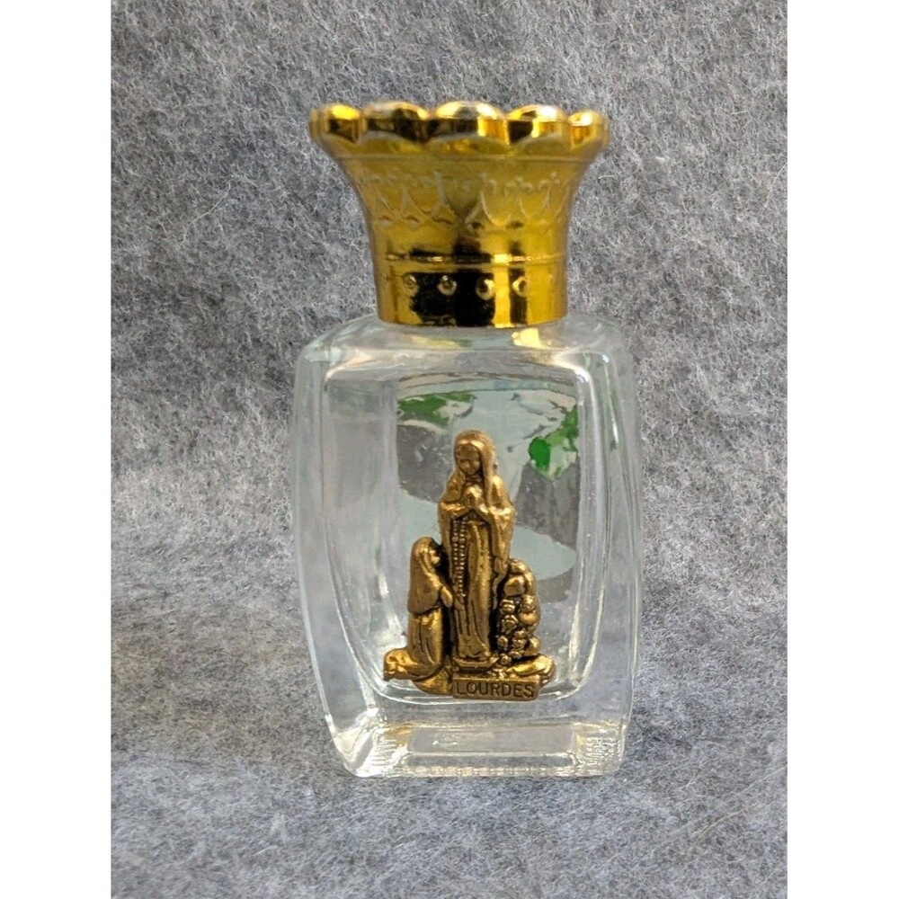 "Empty" Glass Bottle with the Virgin Eau de Lourdes 2.5"